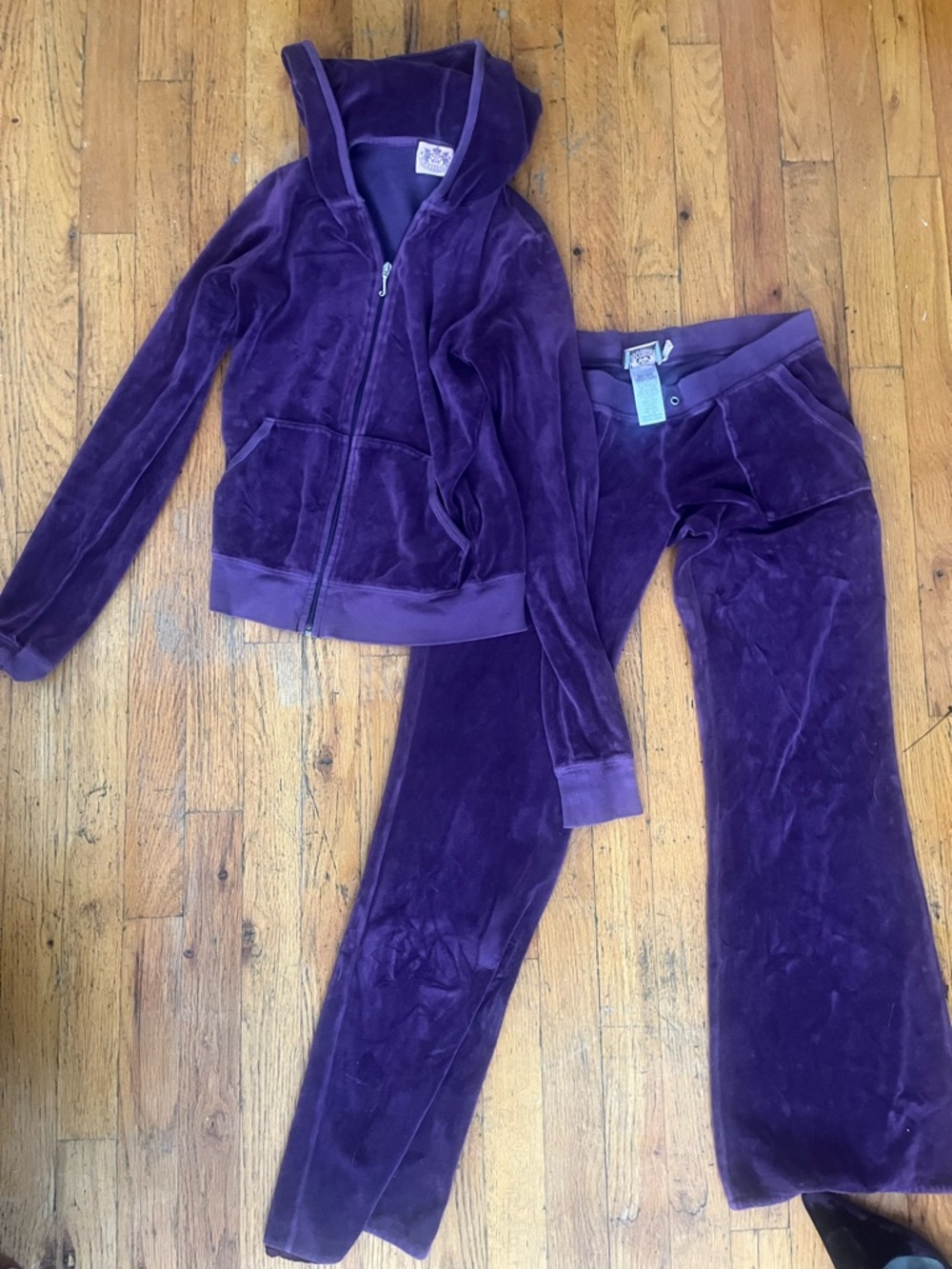 Juicy Couture Deep Plum Velour Zip Hoodie